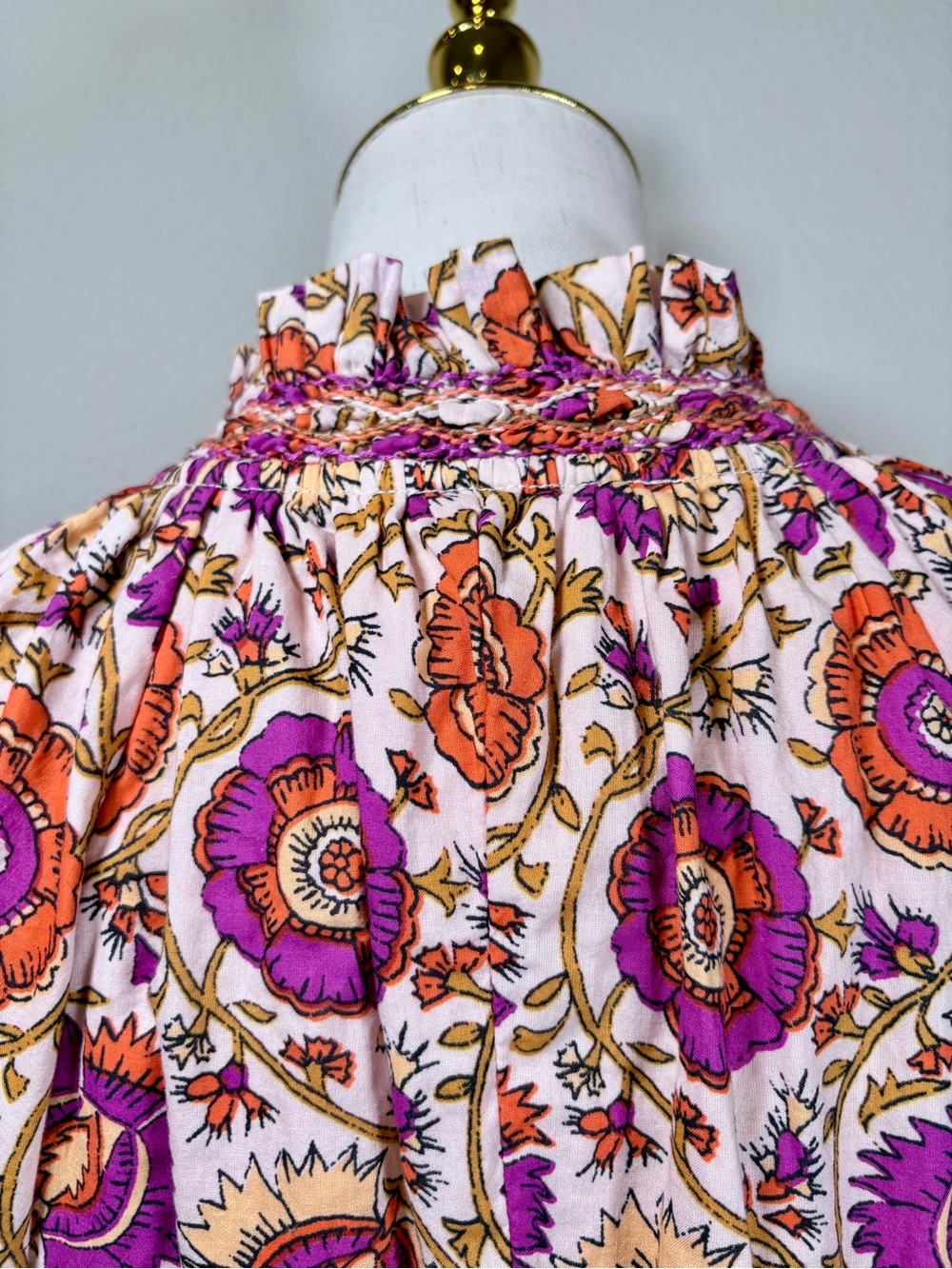 Figue 100% Cotton Halima Floral Vine Dress Size Medium - Picture 7 of 11